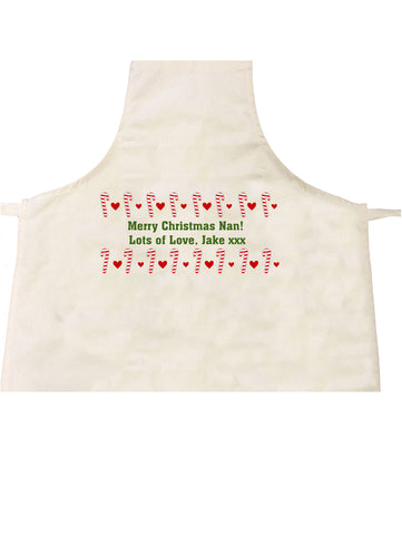 CM11 - Dancing Candy Canes Christmas Personalised Apron