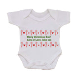 CM11 - Dancing Candy Canes Christmas Personalised Baby Vest