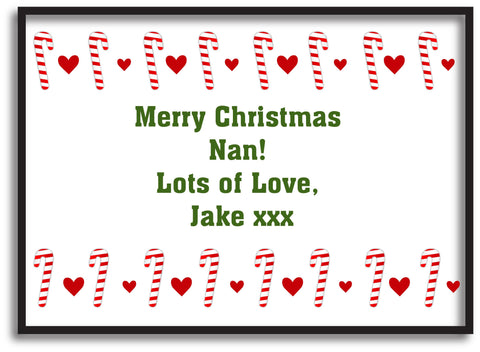 CM11 - Dancing Candy Canes Christmas Personalised Print