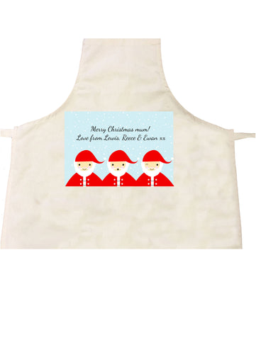 CM12 - Personalised Round Santa's Christmas Apron