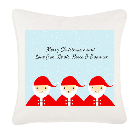 Personalised Round Santa's Christmas Cushion Cover