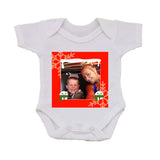 CM13 - Personalised Your Photo & Round Snowman Christmas Baby Vest