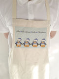 CM15 - Personalised Family of Penguins Christmas Apron