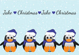 Personalised Family of Penguins Christmas Cushion Cover