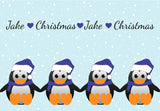 CM15 - Personalised Family of Penguins Christmas Baby Bib