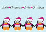 CM15 - Personalised Family of Penguins Christmas Canvas Bag for Life