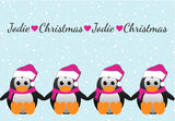 CM15 - Personalised Family of Penguins Christmas Print