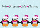 CM15 - Personalised Family of Penguins Christmas Baby Bib