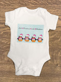 CM15 - Personalised Family of Penguins Christmas Baby Vest