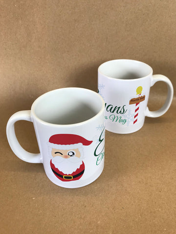 CM05 - Cute Santa North Pole Christmas Personalised Mug & White Gift Box