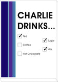 CM19 - Names Drinks then choose their choices Personalised Print