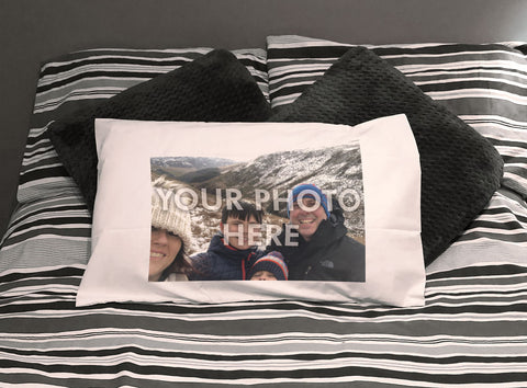 CT01 - Personalised Your Photo White Pillow Case Cover
