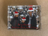 CT06 - Personalised Your Photo With Christmas Hats On Crystal Block with Presentation Gift Box