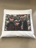 Personalised Your Photo With Christmas Hats On Canvas Cushion Cover