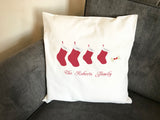 Personalised Christmas Stockings Canvas Cushion Cover