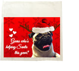 Personalised Tea Towel with Photo of Your Choice and Message Guess Who's Helping Santa Christmas