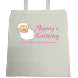 CB09 - Personalised Nanny's Knittng Canvas Bag for Life