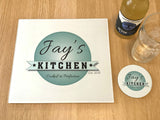 Personalised Family or Friends Kitchen Glass Chopping Board, Placemats and Coasters