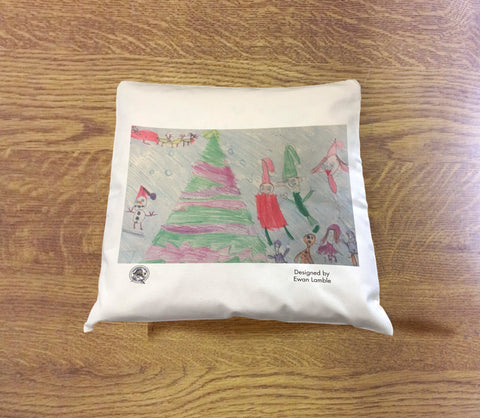 Personalised Cushion Cover with Child's Drawing School or Nursery Christmas Fundraiser