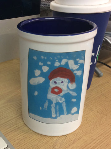 Personalised Pen Pot with Child's Drawing Christmas School or Nursery Fundraiser