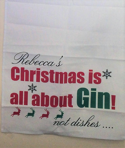 CA17 - Let Christmas be-Gin Canvas Tea Towel