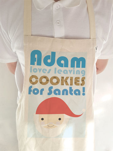 Personalised Christmas (Name) Loves Cooking/Leaving Cookies For Santa Cooking Apron