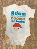 CA07 - Personalised Christmas (Name) Loves Cooking/Leaving Cookies For Santa Cooking Baby Vest