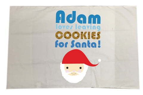 CA07 - Personalised Christmas (Name) Loves Cooking/Leaving Cookies For Santa White Pillow Case