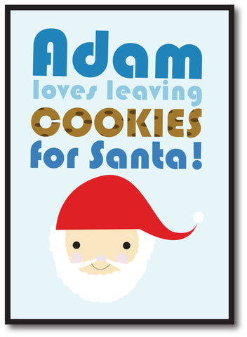 CA07 - Personalised Christmas (Name) Loves Cooking/Leaving Cookies For Santa Personalised Print