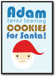 CA07- Personalised Christmas (Name) Loves Cooking/Leaving Cookies For Santa Cooking Canvas Print