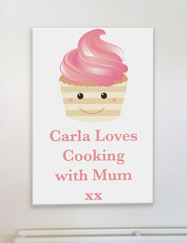 CA08 - Personalised (Name) Loves Cooking with Mum/Nan xx Canvas Print