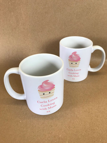 CA08 - Personalised (Name) Loves Cooking with Mum/Nan xx Mug & White Gift Box