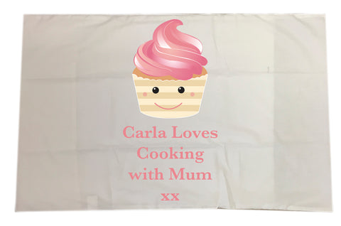 CA08 - Personalised (Name) Loves Cooking with Mum/Nan xx White Pillow Case Cover