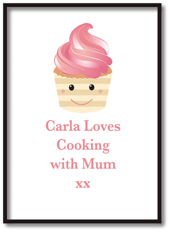 CA08 - Personalised (Name) Loves Cooking with Mum/Nan xx Personalised Print