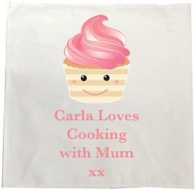 CA08 - Personalised (Name) Loves Cooking with Mum/Nan xx Tea Towel