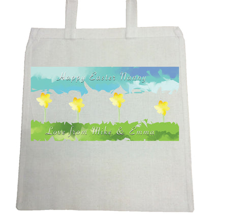 EA10 -  Personalised Aztec Easter Daffodil Canvas Bag