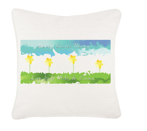Personalised Aztec Easter Daffodil Cushion