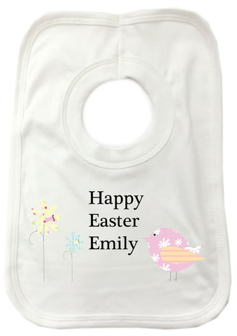 EA11 - Personalised Easter Flowers & Chick Baby Bib