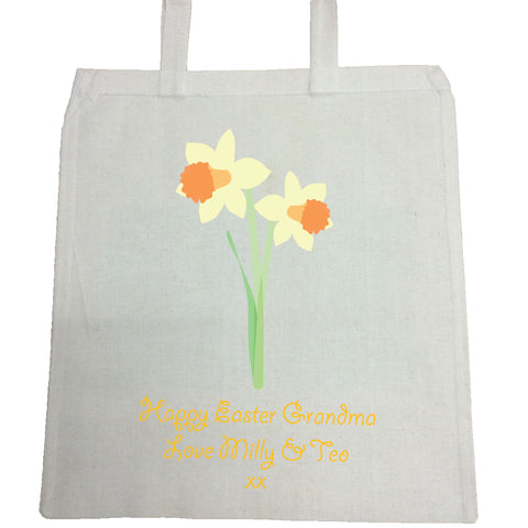 EA16 - Personalised Easter Daffodils Canvas Bag