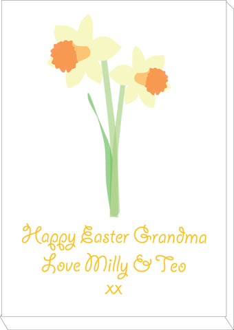 EA16 - Personalised Daffodils Easter Canvas