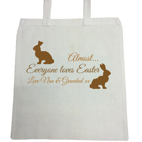 EA01 -  Personalised Almost Everyone Loves Easter Bunny Canvas Bag