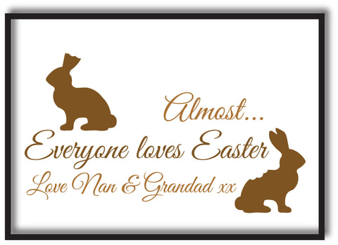 EA01 - Personalised Almost Everyone Loves Easter Bunny Print