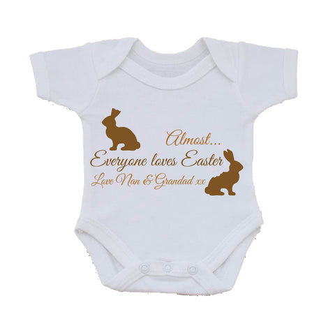 EA01 - Personalised Almost Everyone Loves Easter Bunny Baby Vest