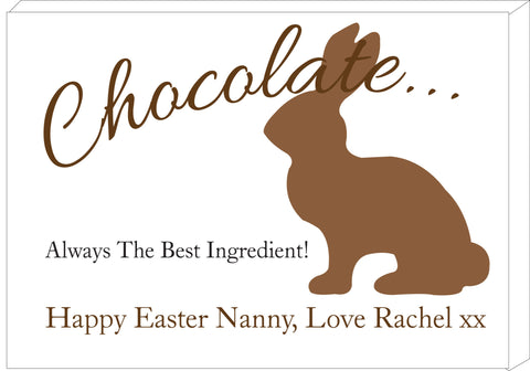 EA02 - Personalised Chocolate Easter Bunny Canvas