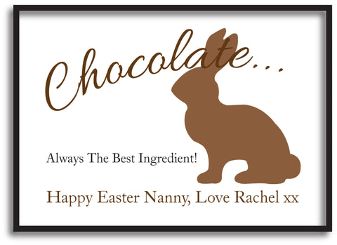 EA02 - Personalised Chocolate Easter Bunny Print