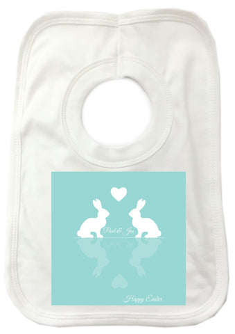 EA15 - Personalised Easter Reflecting Bunnies Baby Bib