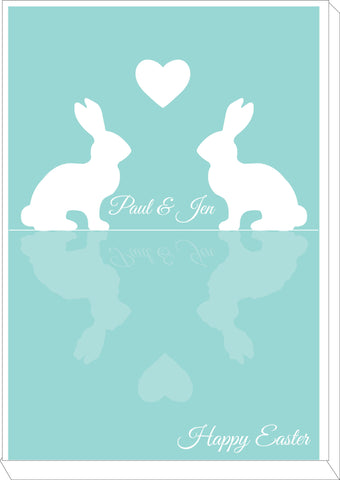 EA15 - Personalised Easter Reflecting Bunnies Canvas