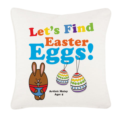 Personalised Colouring Easter Eggs Cushion