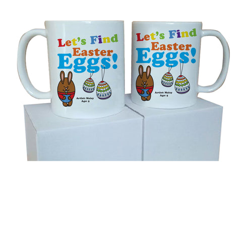 EA03 - Personalised Colouring Easter Egg Mug & White Box