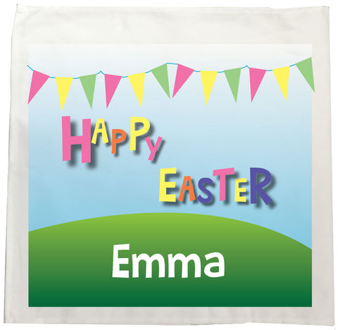 EA05 - Personalised Carnival Easter Canvas Tea Towel
